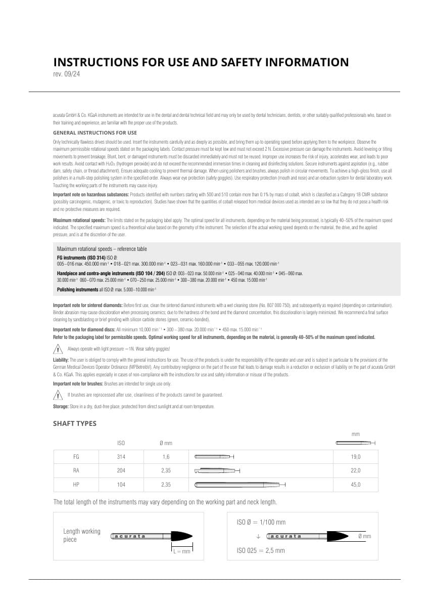 Odontologinių instrumentų naudojimo instrukcija viršelis