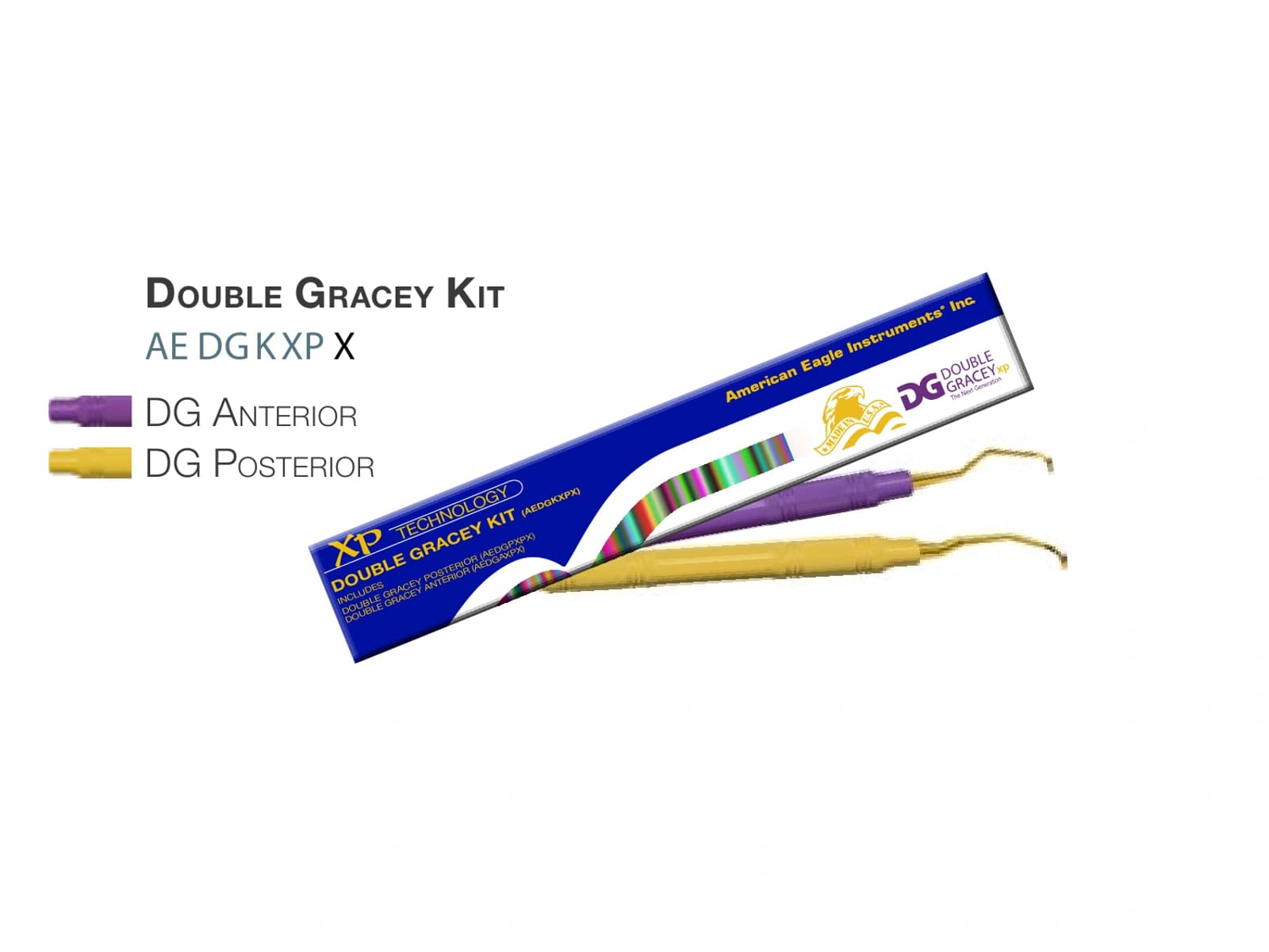 Double Gracey Kit, anterior & posterior, with plastic handle – oficiali American Eagle produkto nuotrauka