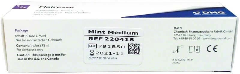 Flairesse Paste Medium Mint 75 ml – oficiali DMG produkto nuotrauka