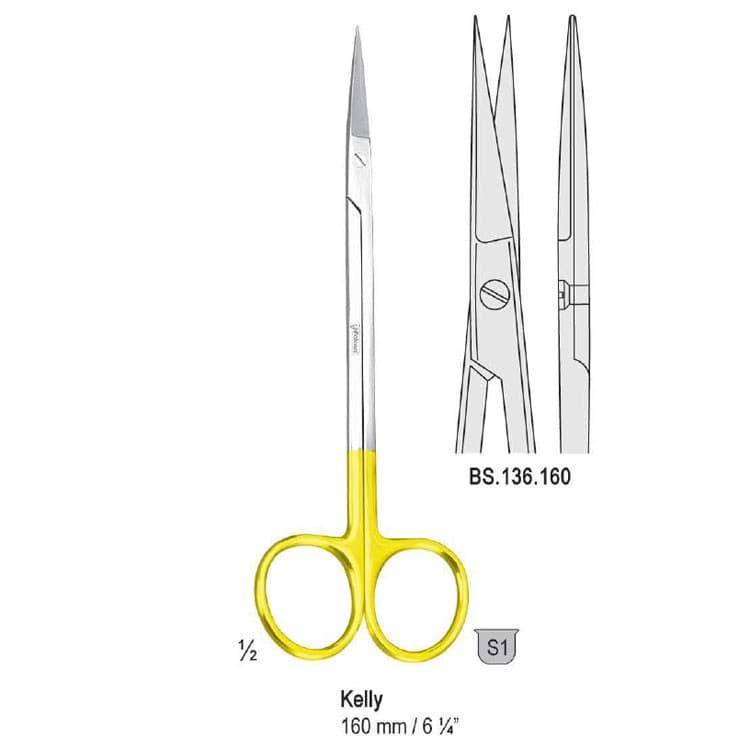 Falcon-Cut scissors Kelly straight 160mm – oficiali Falcon Medical produkto nuotrauka