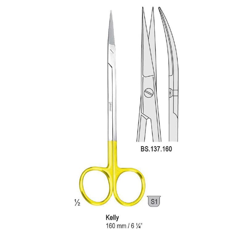 Falcon-Cut scissors Kelly curved 160mm – oficiali Falcon Medical produkto nuotrauka