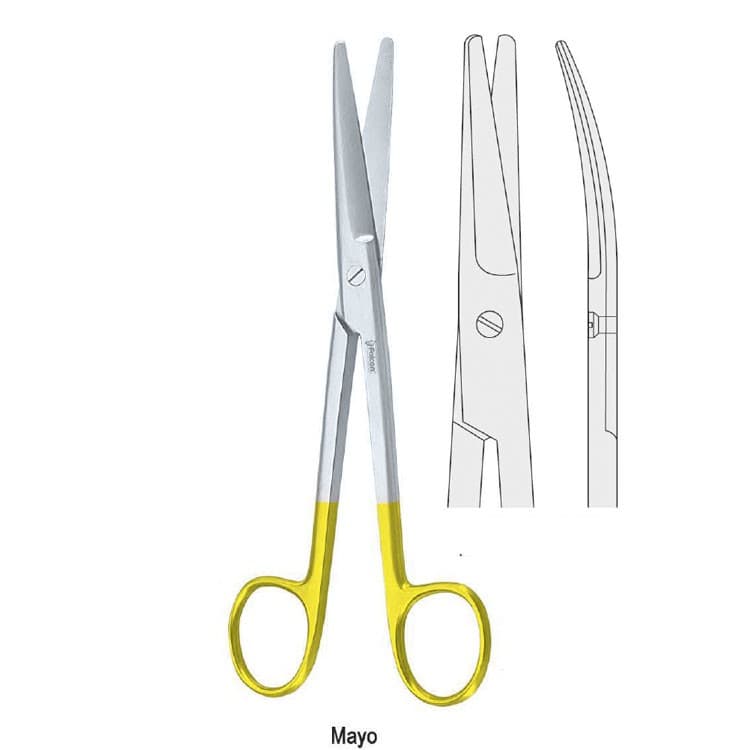 Falcon-Cut scissors operating Mayo curved 145mm – oficiali Falcon Medical produkto nuotrauka