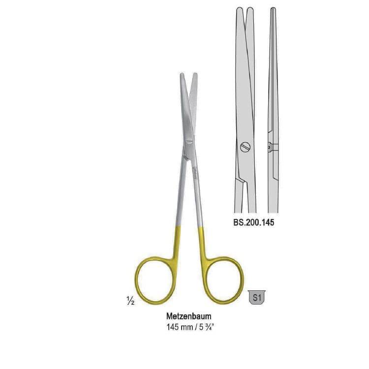 Falcon-Cut scissors Metzenbaum straight 145mm – oficiali Falcon Medical produkto nuotrauka