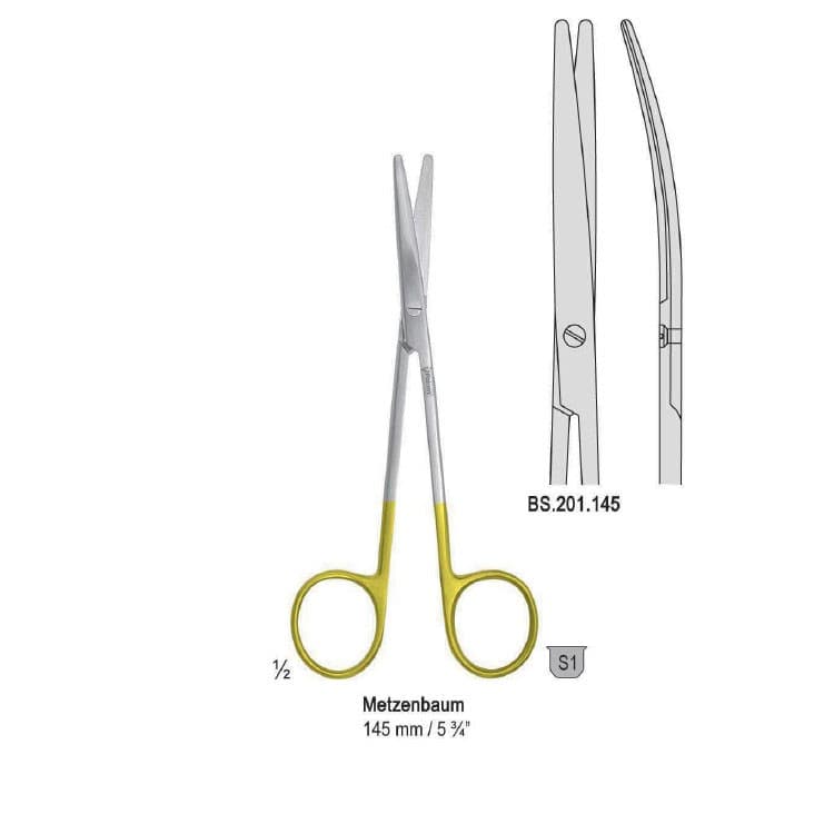 Falcon-Cut scissors Metzenbaum curved 145mm – oficiali Falcon Medical produkto nuotrauka