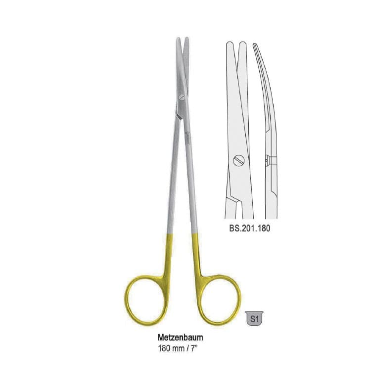 Falcon-Cut scissors Metzenbaum curved 180mm – oficiali Falcon Medical produkto nuotrauka