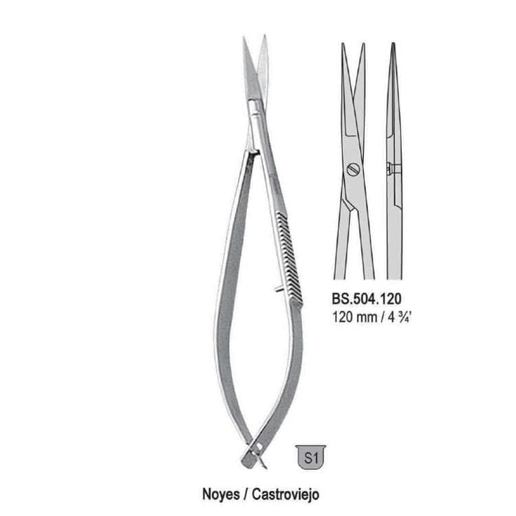 Scissors Noyes/Castroviejo straight 120mm – oficiali Falcon Medical produkto nuotrauka