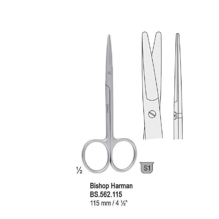 Scissors Bishop Harman straight 115mm – oficiali Falcon Medical produkto nuotrauka