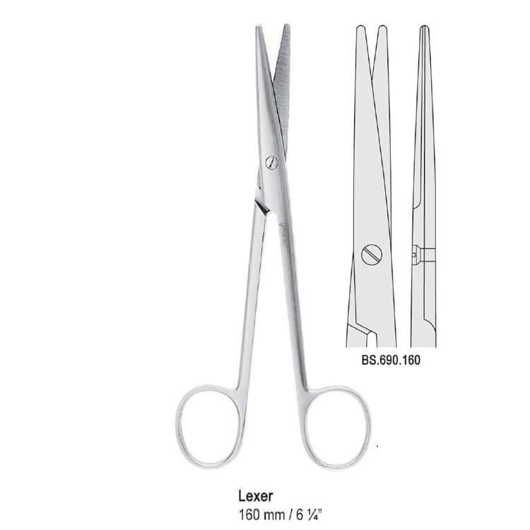 Scissors operating Lexer straight 160mm – oficiali Falcon Medical produkto nuotrauka