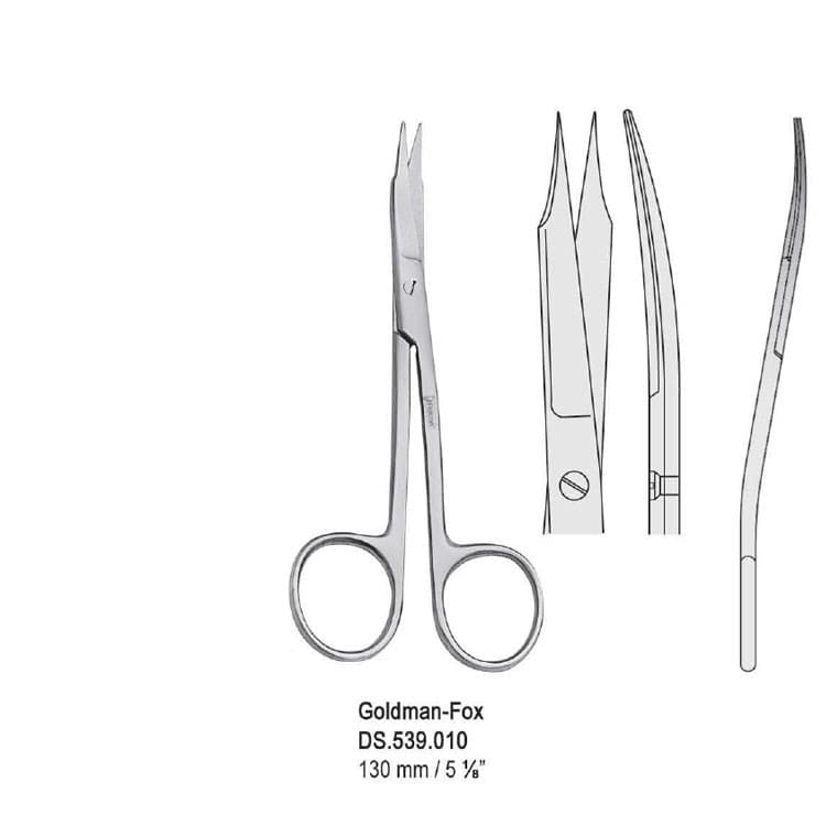 Scissors Goldman-Fox S-Shape 130mm – oficiali Falcon Medical produkto nuotrauka