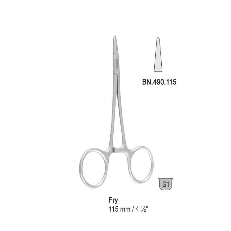Needle holder Fry smooth 115mm – oficiali Falcon Medical produkto nuotrauka