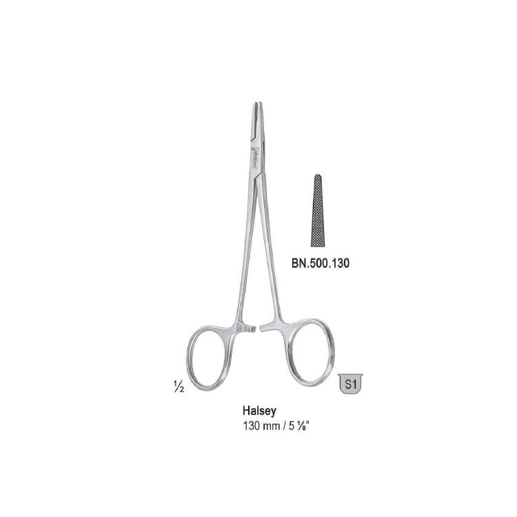 Needle holder Halsey serrated 130mm – oficiali Falcon Medical produkto nuotrauka