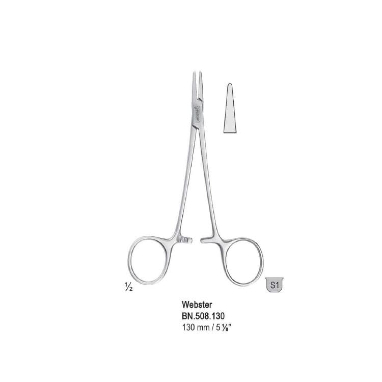 Needle holder Webster smooth 130mm – oficiali Falcon Medical produkto nuotrauka