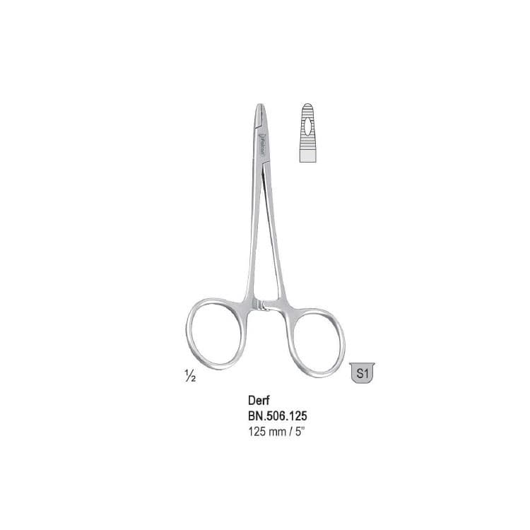 Needle holder Derf 125mm – oficiali Falcon Medical produkto nuotrauka