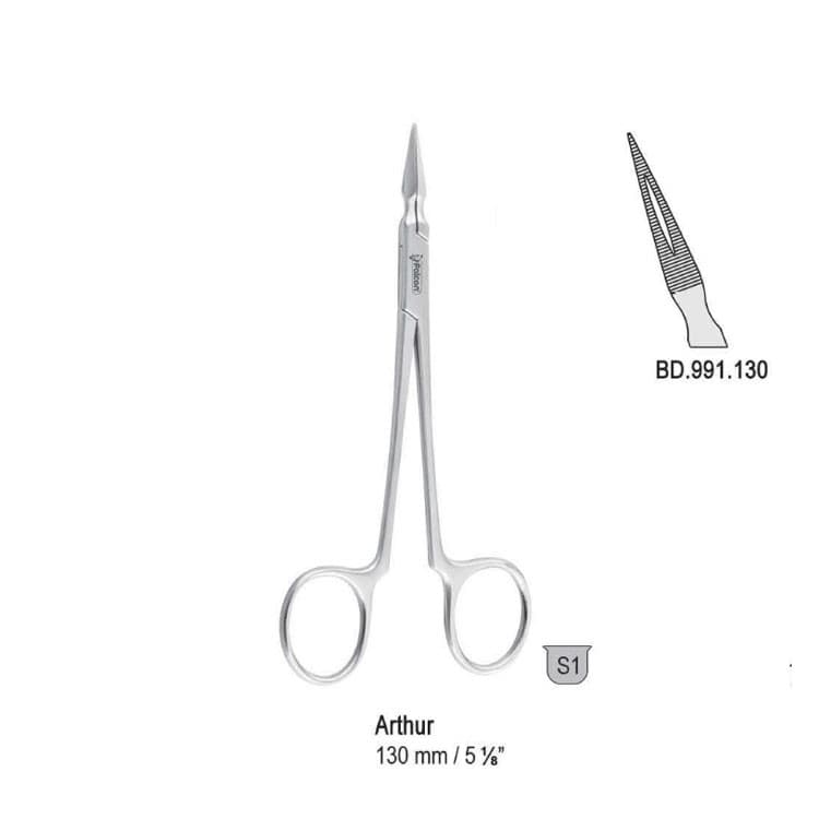 Forceps splinter Arthur curved 130mm – oficiali Falcon Medical produkto nuotrauka