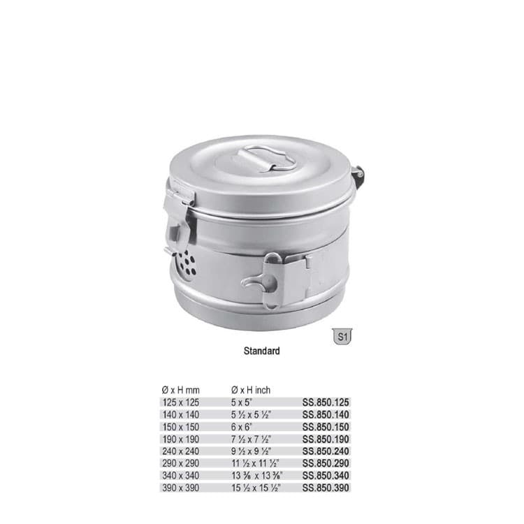 Sterilizing drum Ø 190 x 190mm – oficiali Falcon Medical produkto nuotrauka