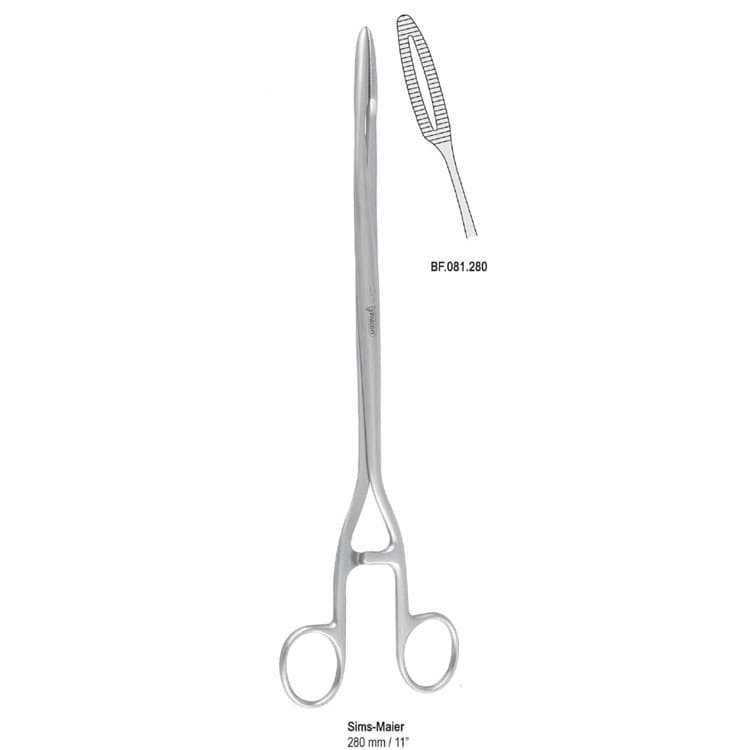 Forceps dressing Sims-Maier curved 280mm – oficiali Falcon Medical produkto nuotrauka