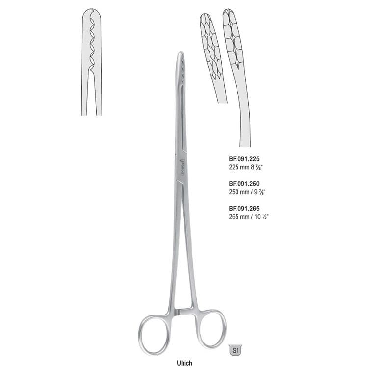 Forceps dressing Ulrich curved 250mm – oficiali Falcon Medical produkto nuotrauka