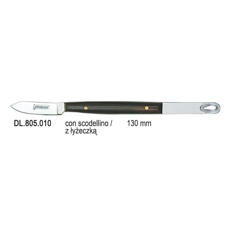 Wax knife con scodellino small with wooden handle 130mm – oficiali Falcon Medical produkto nuotrauka
