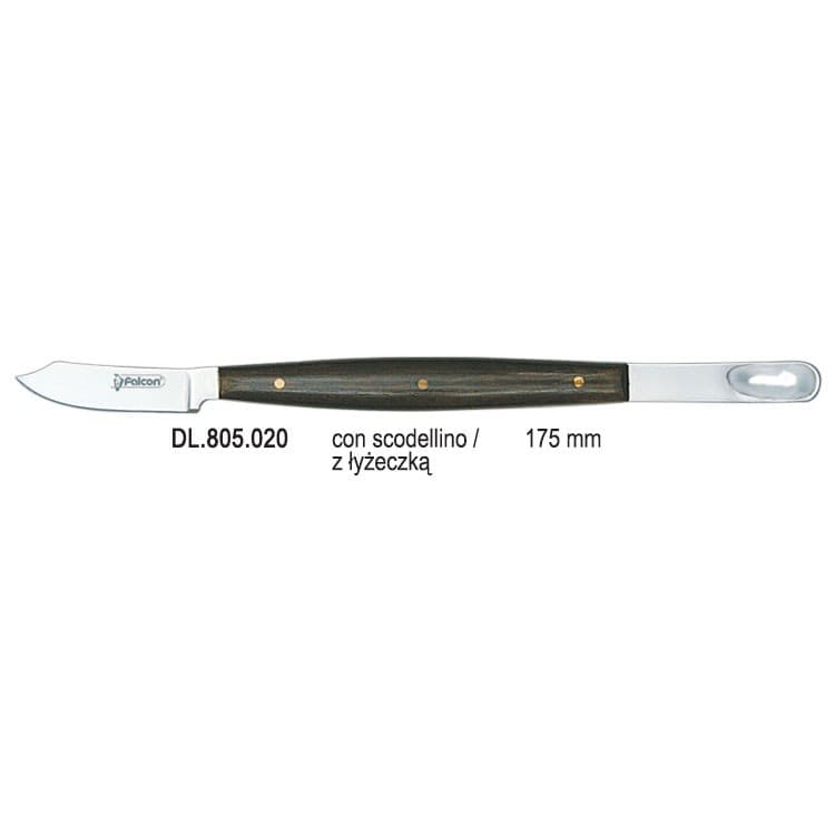 Wax knife con scodellino regular with wooden handle 175mm – oficiali Falcon Medical produkto nuotrauka