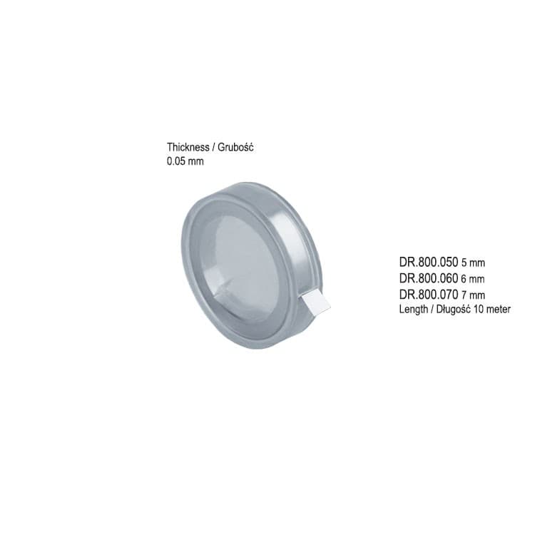 Matrix Band flexible 0.05mm thick, 5mm X 10 meter – oficiali Falcon Medical produkto nuotrauka