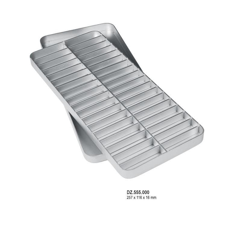 Endodontic tray complete aluminium silver 257x116x16mm – oficiali Falcon Medical produkto nuotrauka