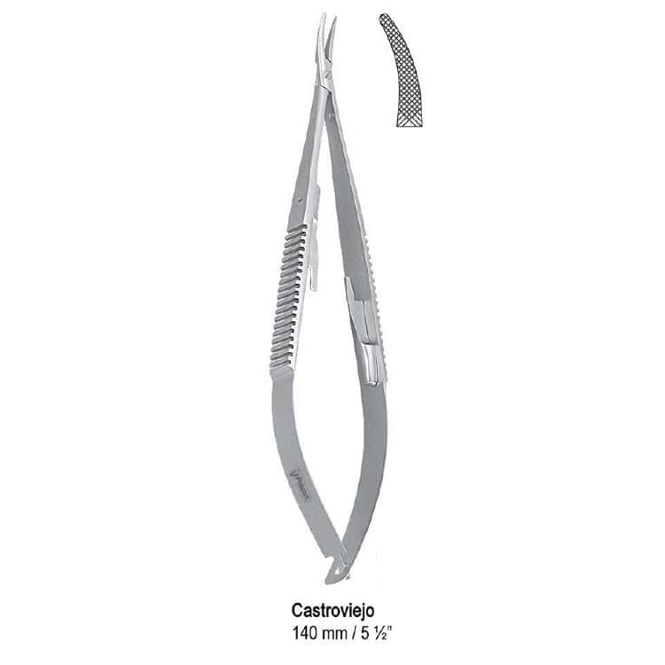 Needle holder Castroviejo cur. 140mm – oficiali Falcon Medical produkto nuotrauka