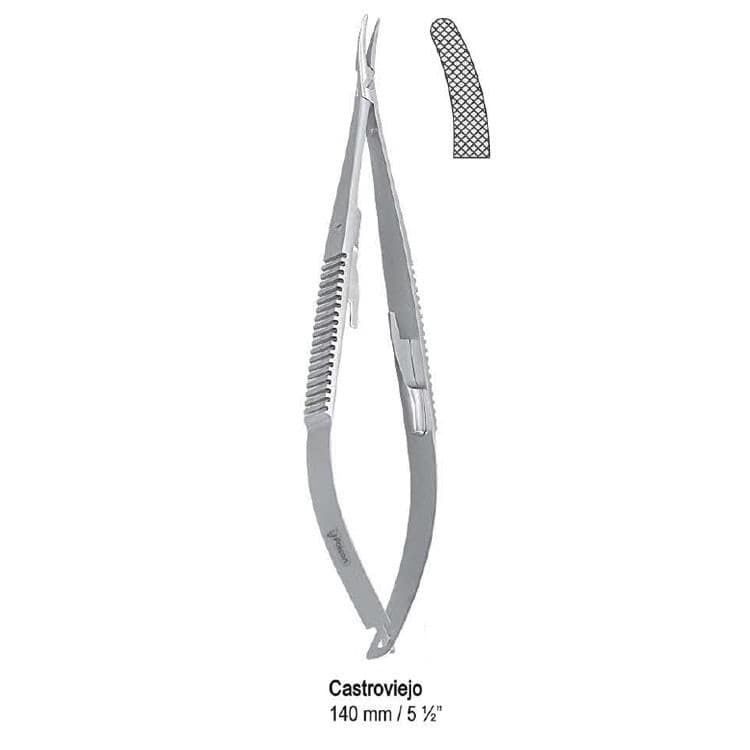 Needle holder Castroviejo cur. 140mm – oficiali Falcon Medical produkto nuotrauka