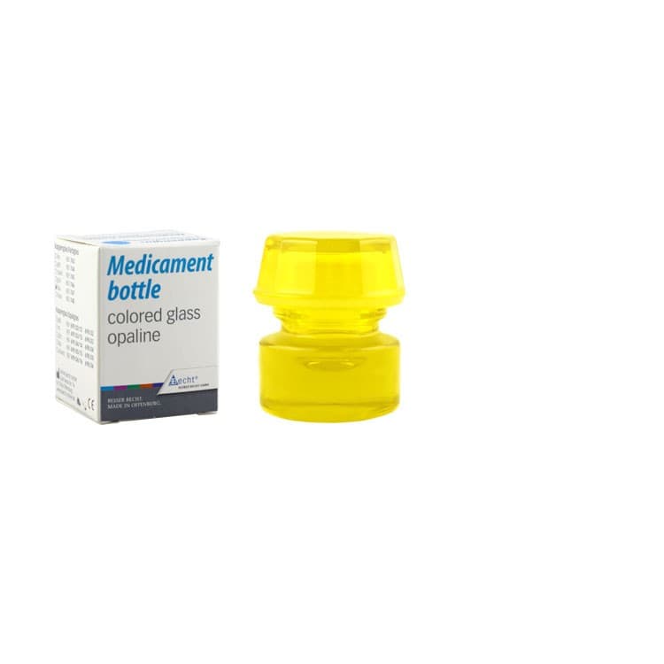 Glass medicament bottle yellow – oficiali Falcon Medical produkto nuotrauka