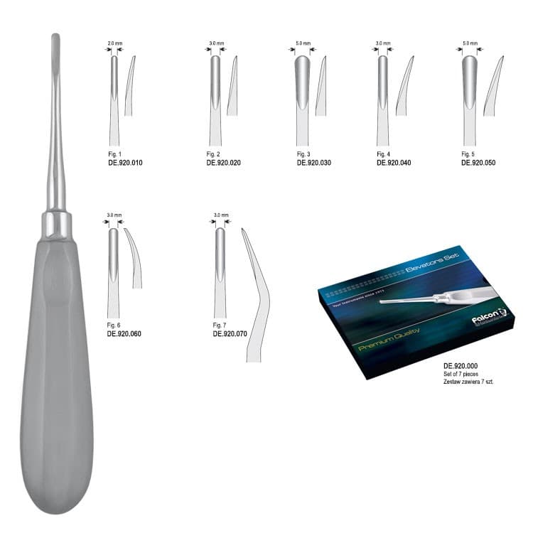 Luxation elevators set of 7 – oficiali Falcon Medical produkto nuotrauka