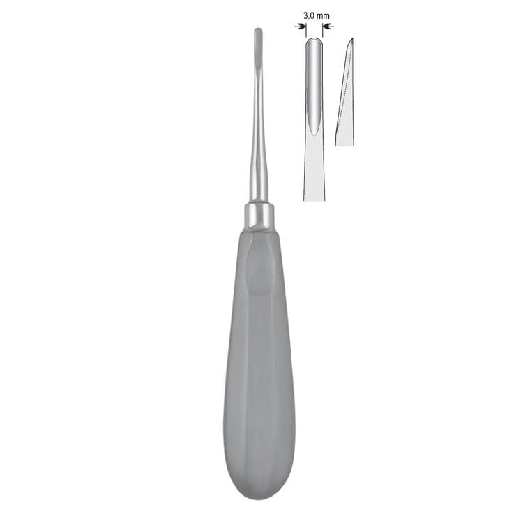 Luxation elevator straight 3mm fig. 2 – oficiali Falcon Medical produkto nuotrauka