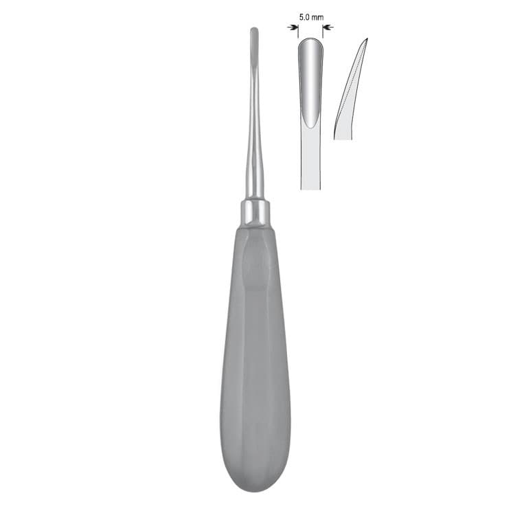 Luxation elevator curved 5mm fig. 5 – oficiali Falcon Medical produkto nuotrauka