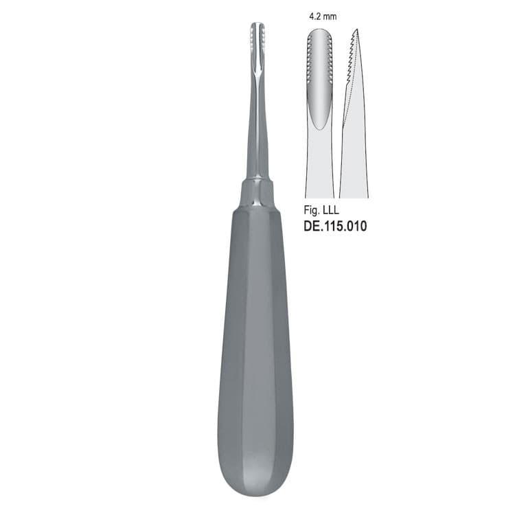 Elevator Lindo-Levian serrated straight fig. 1 – oficiali Falcon Medical produkto nuotrauka