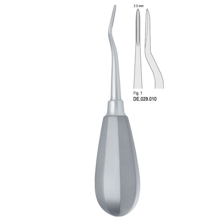 Elevator Bein 2mm fig. 1 bayonet mesial – oficiali Falcon Medical produkto nuotrauka