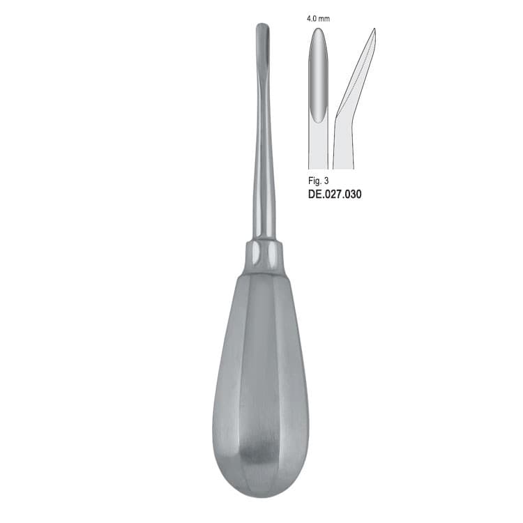 Elevator Bein 4mm fig. 3 deep curved – oficiali Falcon Medical produkto nuotrauka