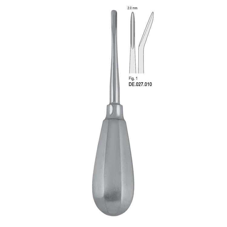 Elevator Bein 2mm fig. 1 deep curved – oficiali Falcon Medical produkto nuotrauka