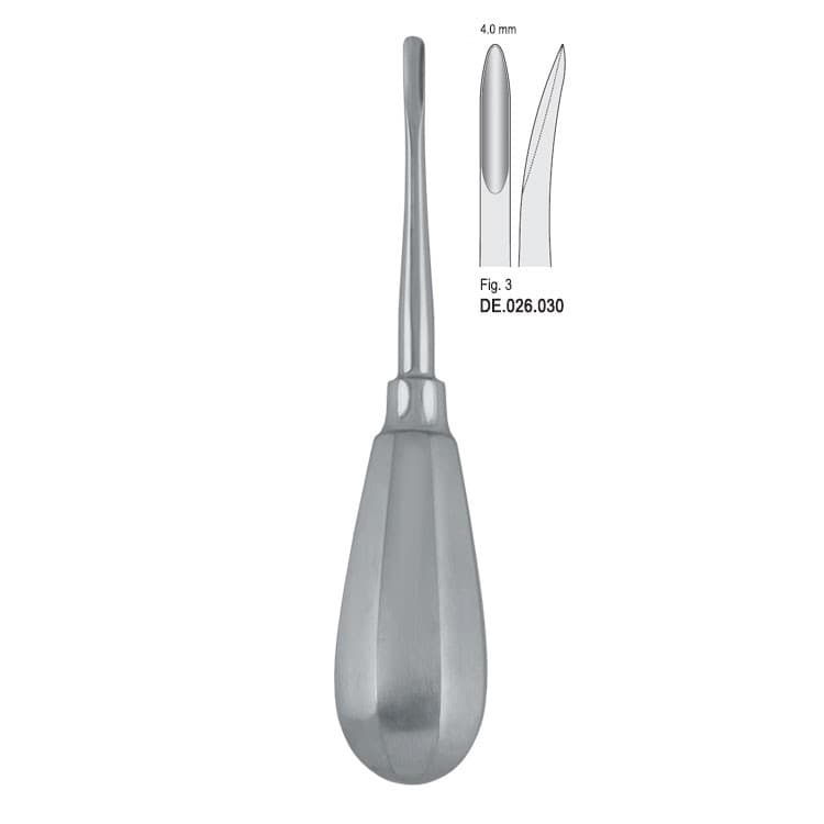 Elevator Bein 4mm fig. 3 curved – oficiali Falcon Medical produkto nuotrauka