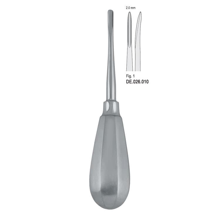 Elevator Bein 2mm fig. 1 curved – oficiali Falcon Medical produkto nuotrauka