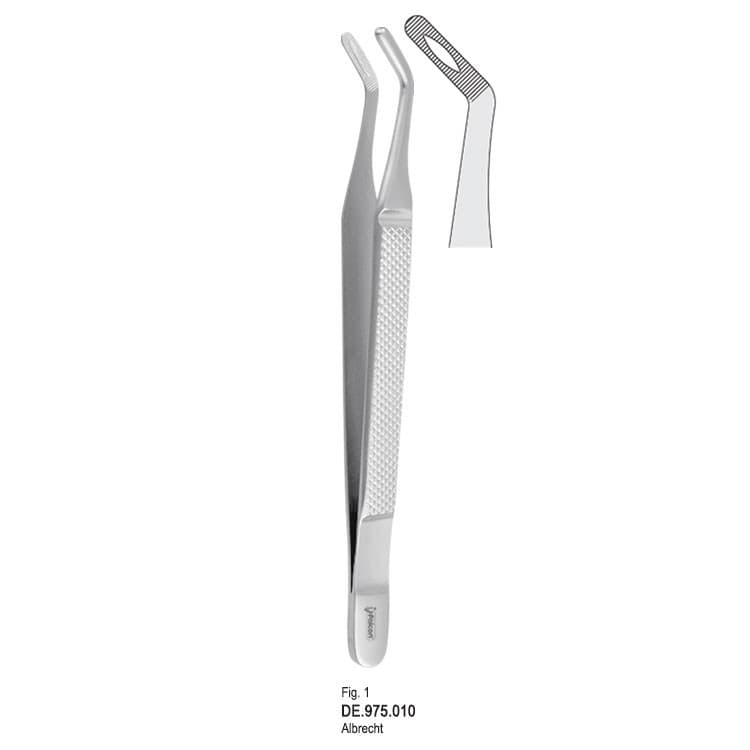 Tweezers extraction Albrecht blunt fig. 1 – oficiali Falcon Medical produkto nuotrauka