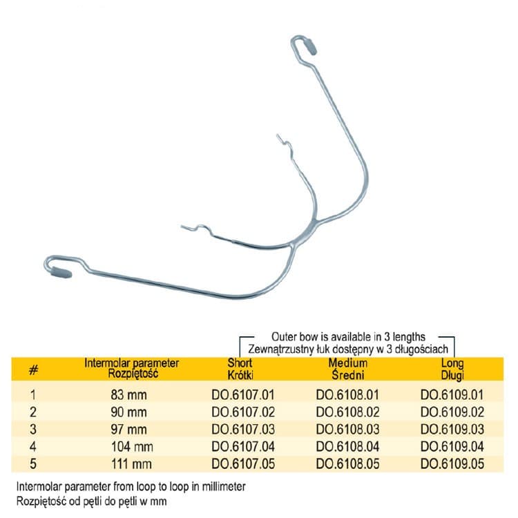 Facebow with omega loops short #3 97mm – oficiali Falcon Medical produkto nuotrauka