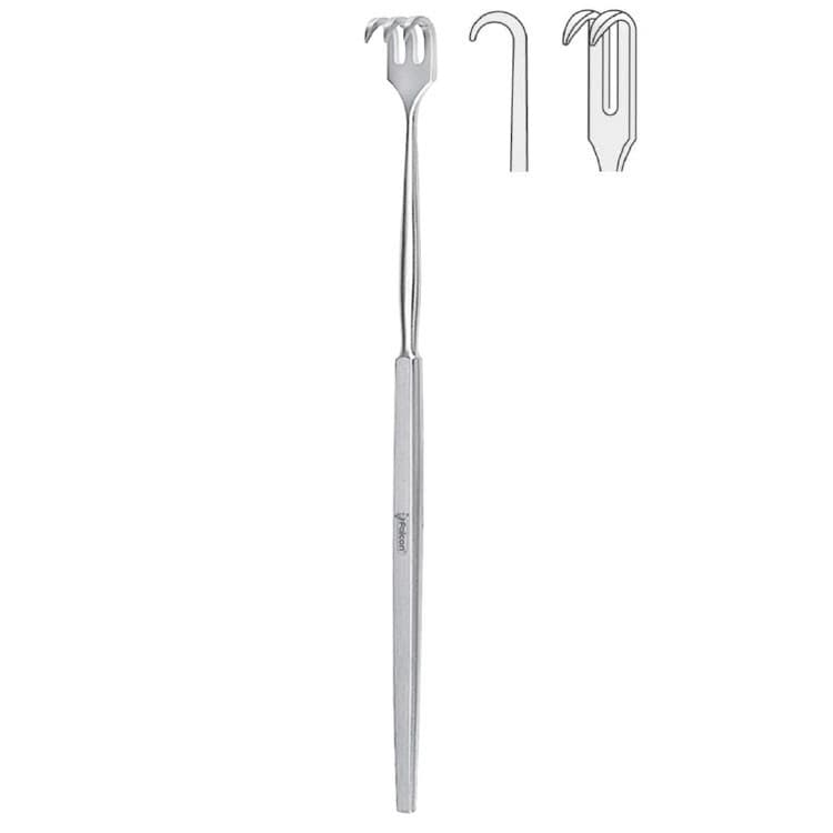 Retractor Falcon 2-prong semi-sharp 160mm – oficiali Falcon Medical produkto nuotrauka