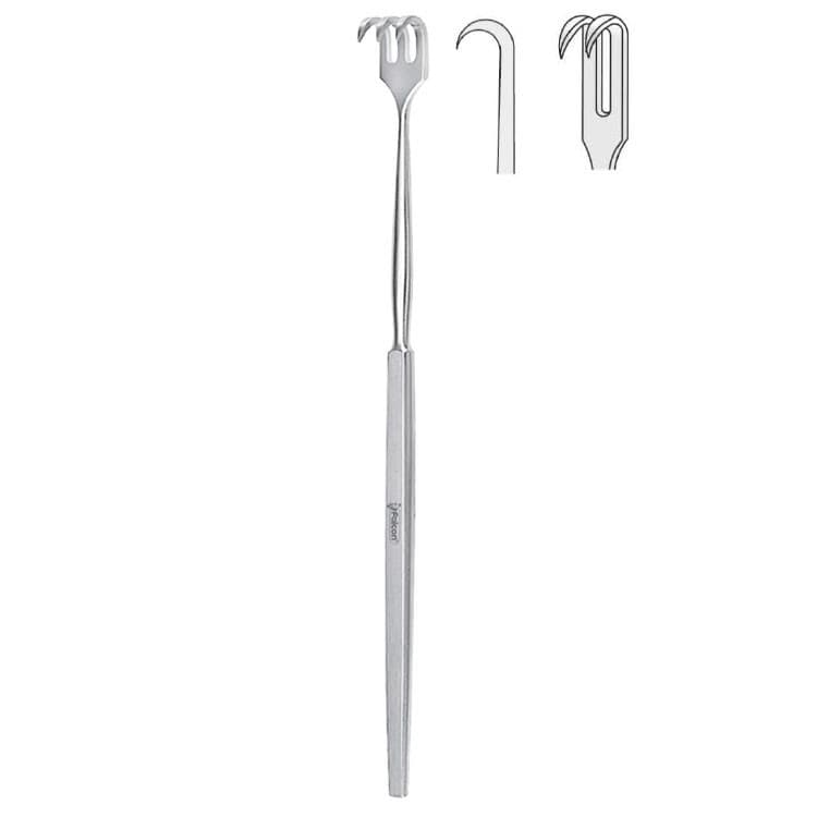 Retractor Falcon 2-prong sharp 160mm – oficiali Falcon Medical produkto nuotrauka