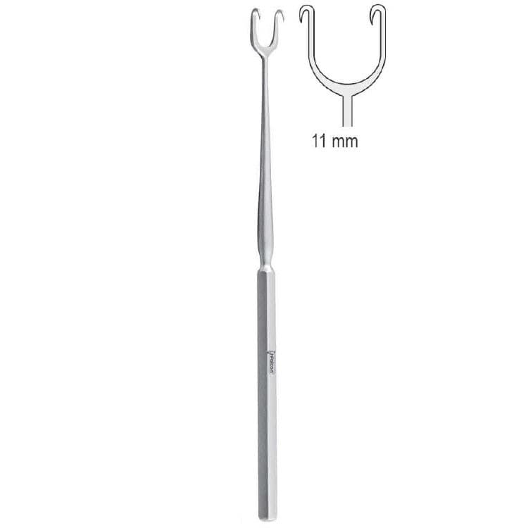 Hook McIndoe 2-prongs sharp 11mm, 150mm – oficiali Falcon Medical produkto nuotrauka