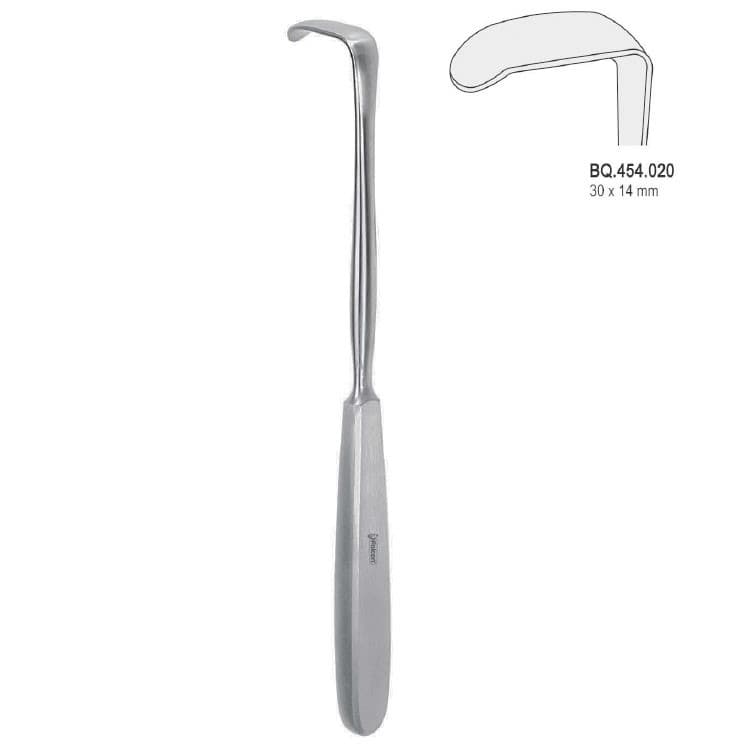 Retractor Langenbeck hollow handle 30x14mm, 220mm – oficiali Falcon Medical produkto nuotrauka