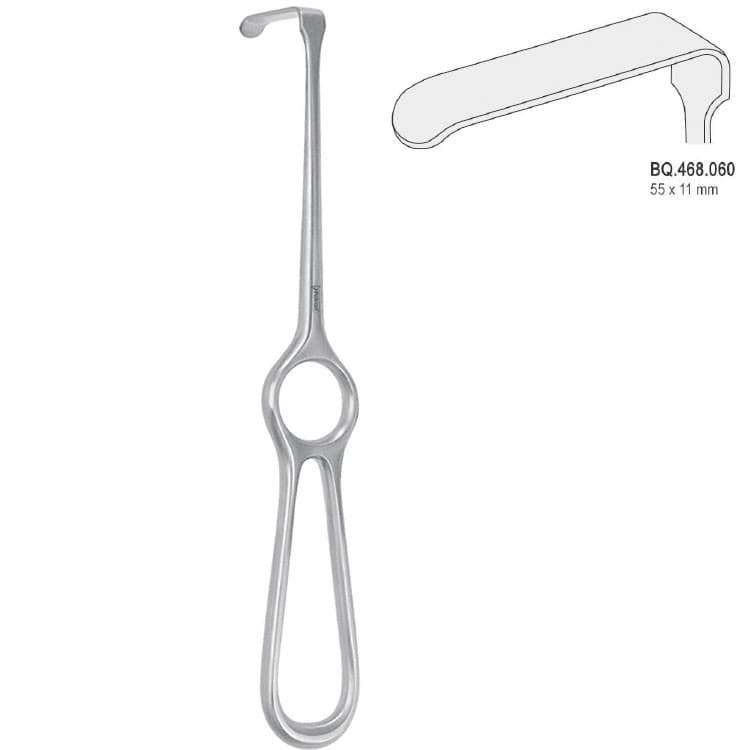 Retractor Kocher-Langenbeck 55x11mm, 215mm – oficiali Falcon Medical produkto nuotrauka