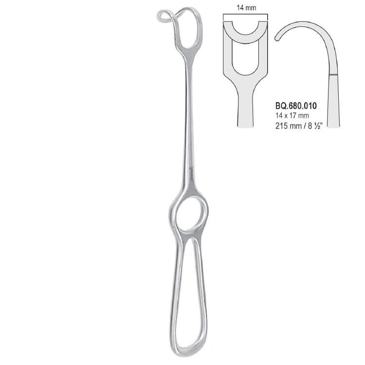 Retractor Middeldorpf 14x17mm, 215mm – oficiali Falcon Medical produkto nuotrauka