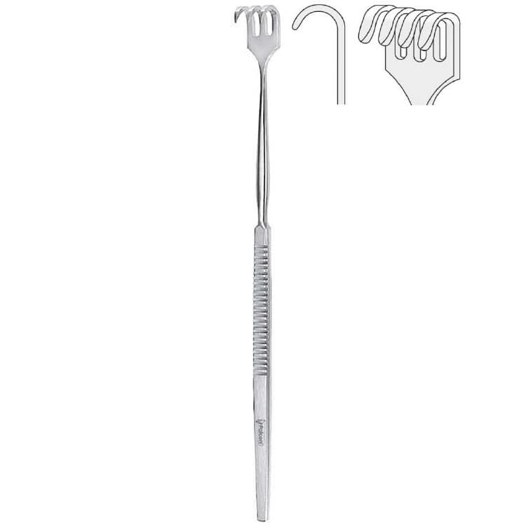 Retractor Falcon 4-prong blunt 160mm – oficiali Falcon Medical produkto nuotrauka