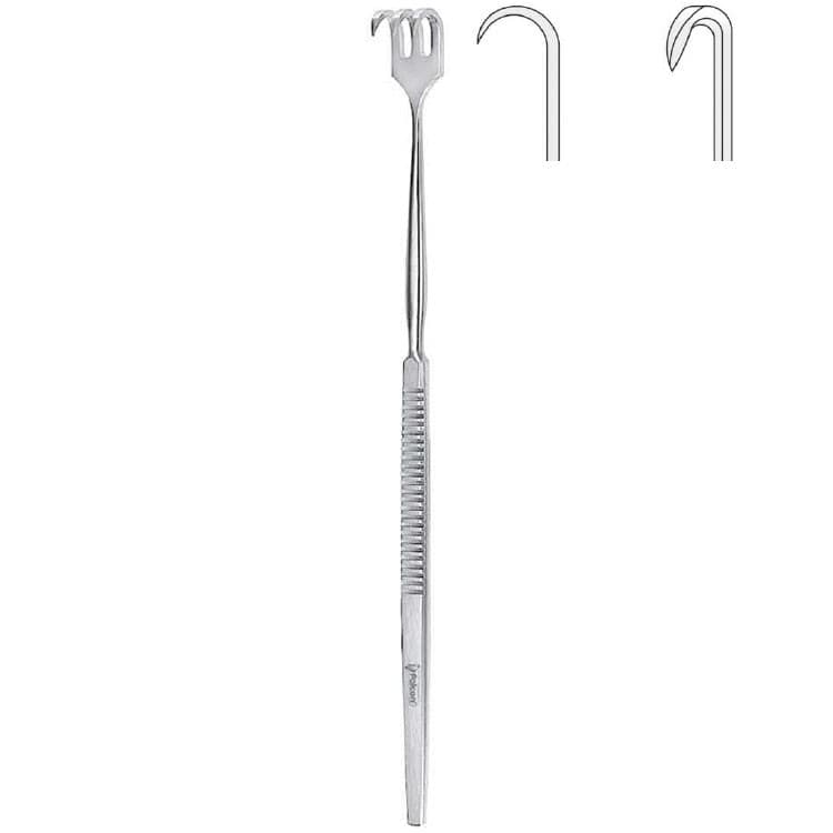 Retractor Falcon 1-prong sharp 160mm – oficiali Falcon Medical produkto nuotrauka