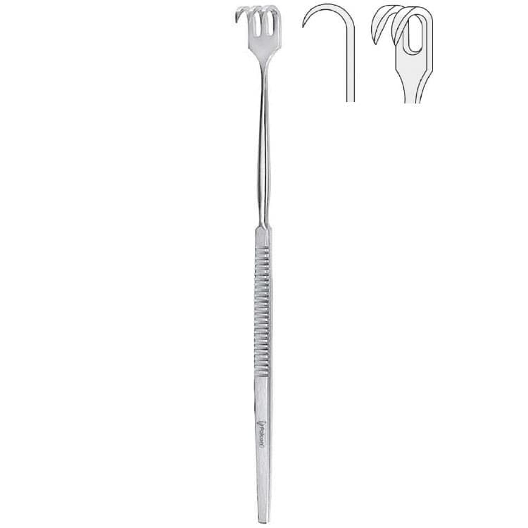 Retractor Falcon 2-prong sharp 160mm – oficiali Falcon Medical produkto nuotrauka
