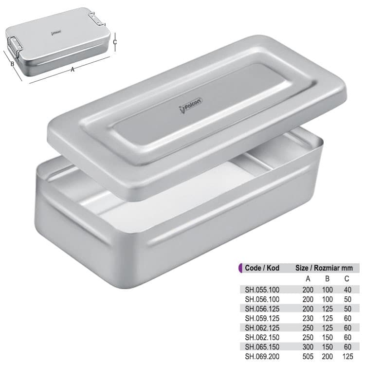 Instruments box 300x150x60mm – oficiali Falcon Medical produkto nuotrauka
