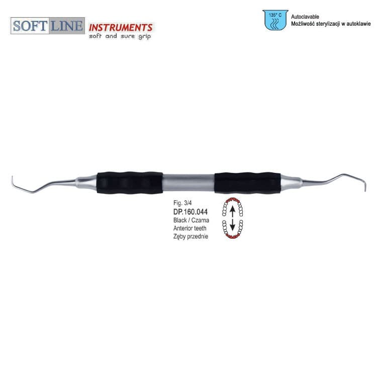 Soft-Line Curette Gracey de fig. 3/4 (Black) – oficiali Falcon Medical produkto nuotrauka